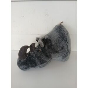 Dianne Shapiro Soft Sculpture Rhino Head Faux Plush Taxidermy Wall Mount
